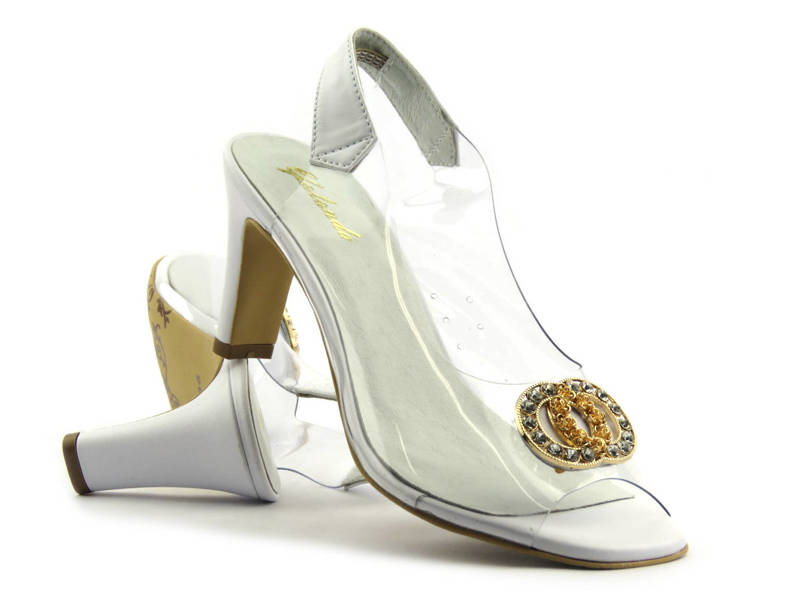 Sandały damskie z silikonową cholewką - YOLANDA 2112, białe