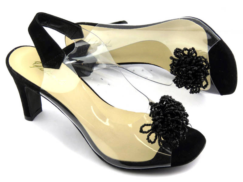 Sandały damskie z silikonową cholewką - YOLANDA 2114, czarne
