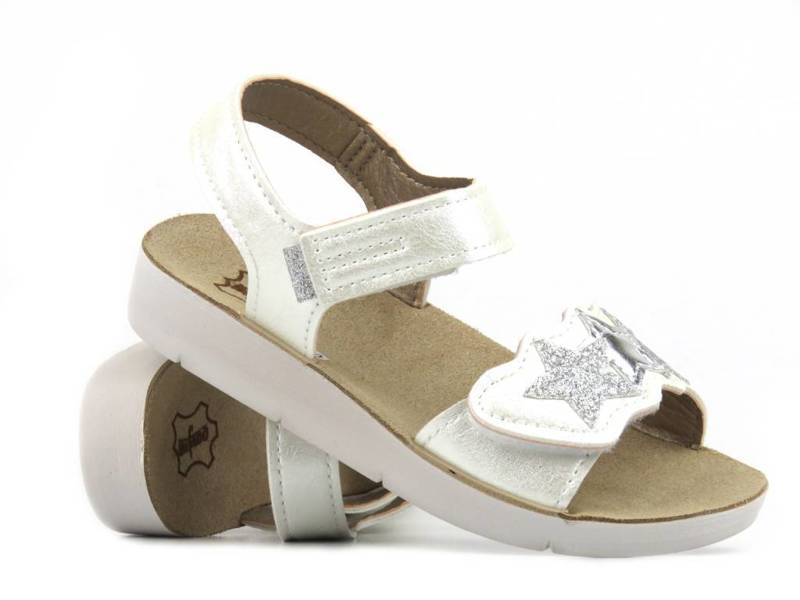 Sandały dziewczęce ze skórzaną wkładką - BEFADO 068Y003, białe