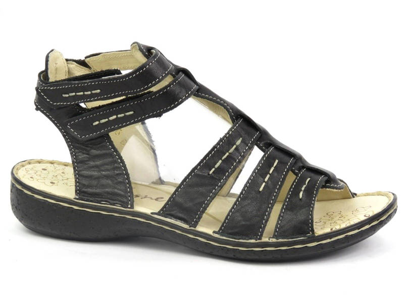 Sandały, rzymianki damskie Helios 729, czarne