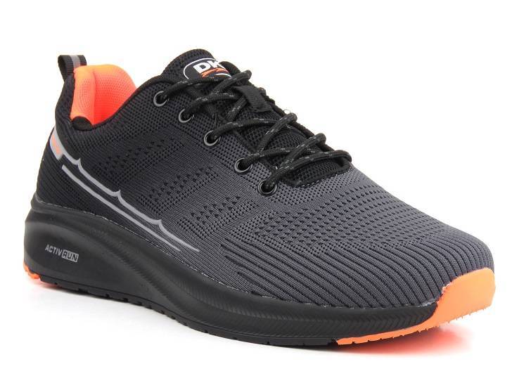Siateczkowe sneakersy męskie, adidasy DK Activ Run VB16882 , szaro-czarne