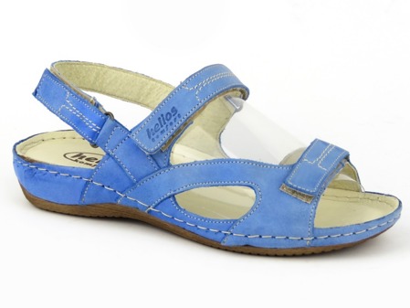 Skórzane Sandały damskie Helios 221, niebieskie