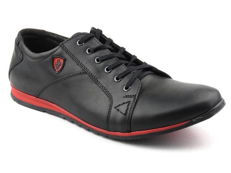 Skórzane buty męskie sportowe IGUANA LIDER 266, czarne