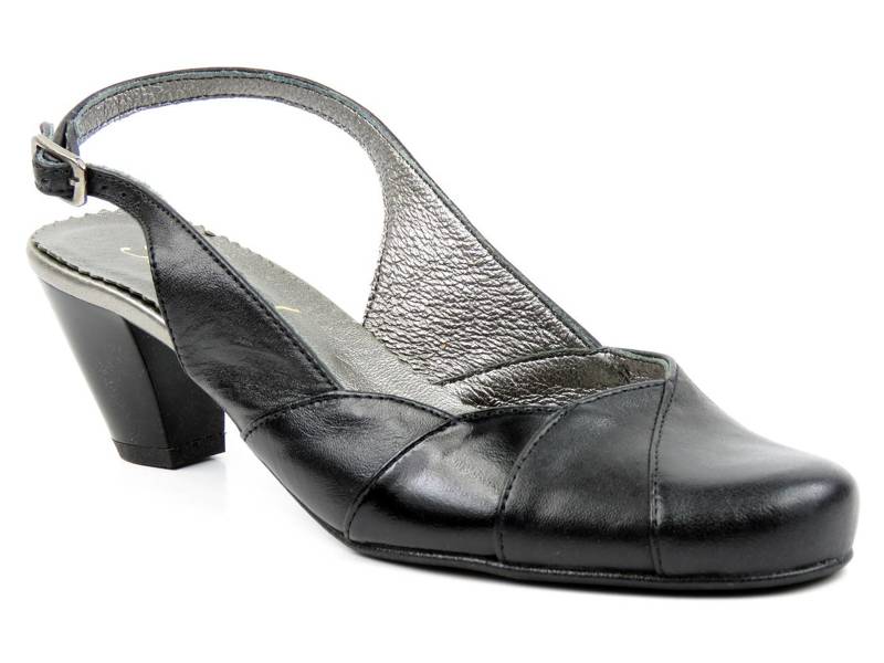 Skórzane sandały damskie BUCIK 302, czarne