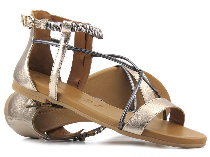 Skórzane sandały damskie, gladiatorki - Tamaris 28043