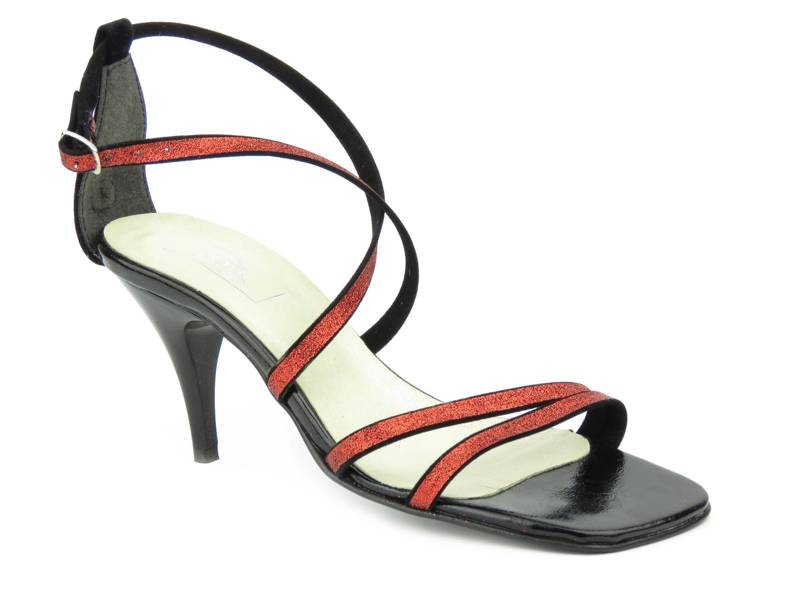 Skórzane sandały damskie w stylu retro - Iga 357/B, czerwone