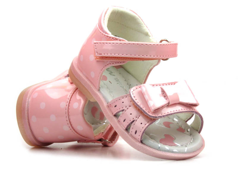 Skórzane sandały dziecięce z zakrytą piętą - Weestep R911750215P, różowe