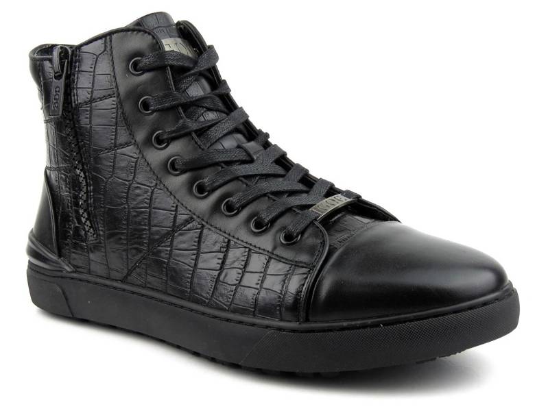 Sneakersy, buty sportowe męskie za kostkę - GOE II1N4009, czarne