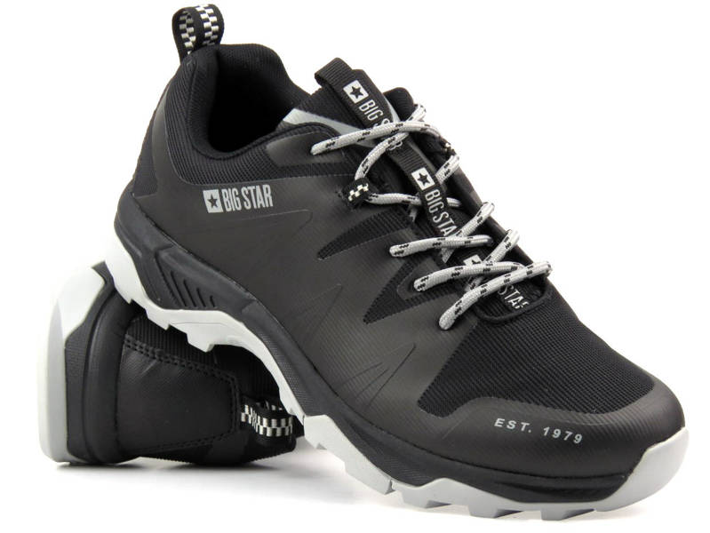 Sneakersy, trekkingi męskie z technologią Memory Foam - BIG STAR KK174087, czarne