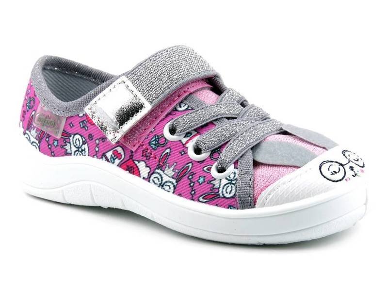 Trampki, buty dziecięce Befado 251X170, różowe z króliczkiem