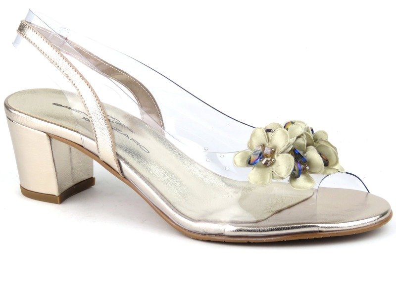 Wygodne sandały damskie z silikonu i skóry - Brenda Zaro T1970, złote