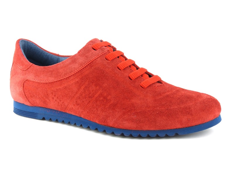 Zamszowe buty męskie sportowe NIK 0918, czerwone